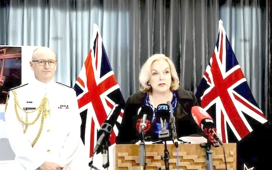 Navy, Rear Admiral Garin Golding and Defense Minister Judith Collins 