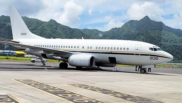 Plane on Pago Pago Intl Airport runway
