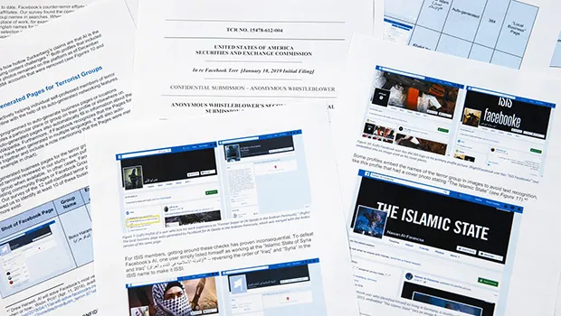 Pages from a confidential whistleblower's report on Facebook