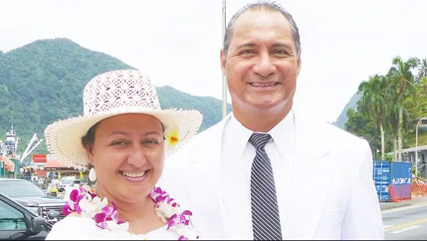 Taotasi Archie Soliai with his wife