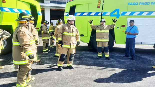 Firefighting crew in their new fire suits