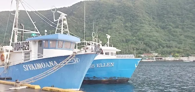 Moored longline boats in Pago Pago Harbor