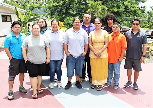 American Samoa Community College (ASCC) Chief Information Officer Mrs. Grace Tulafono-Asi (4th right) and her Management Information Systems team
