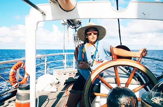 Casidhe “Cassie” Mahuka at the helm