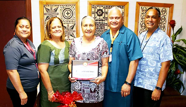 Mrs. Elisapeta Faalafi-Jones (center), along with ASCC administrators
