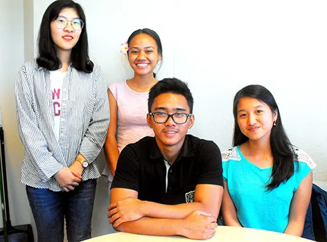 (left to right) Jingjing Jiang, Elysha Samatua, Mark Espiritu and Jean Paula Eseo