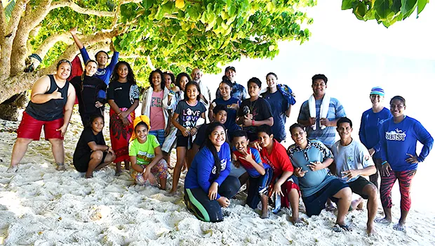 ASCC marine science students and Olosega Elementary School students