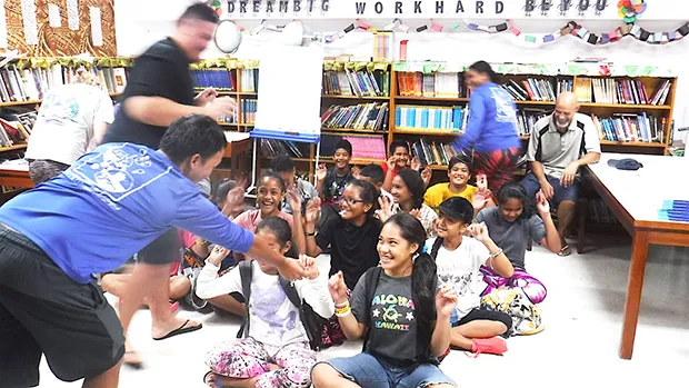 ASCC marine science students help Manu’a Elementary School students learn about the ocean environment 