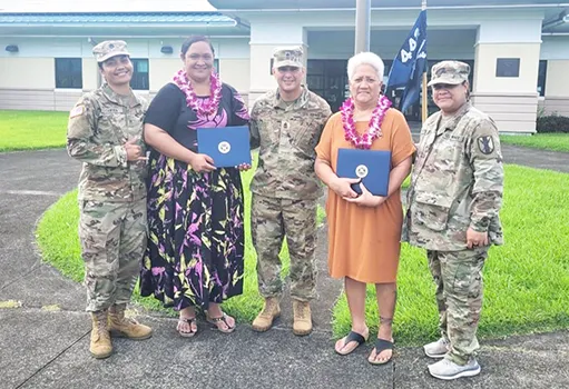 a recent ceremony at the Army Reserve Center