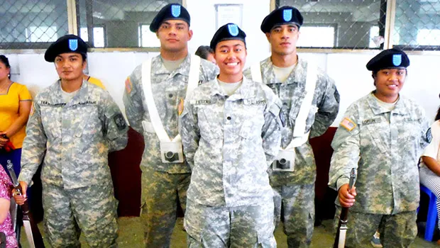 Some of the 33 ASCC students enrolled in the ROTC program.