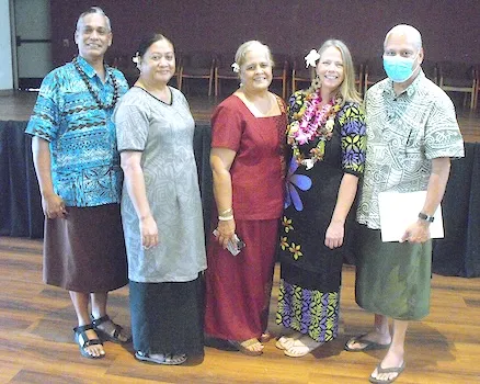 Accrediting team with ASCC staff