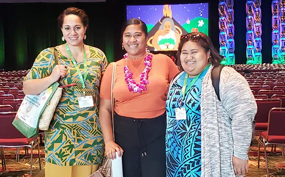 Ms. H. Gingerlei Porter (left),Ms. Demitrah Mauga (center),Ms. Eirenei Tesimale (right)