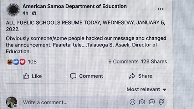 screenshot of ASDOE Facebook