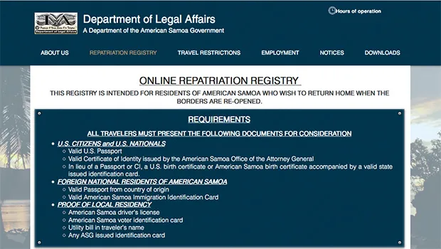 ASG online registry home page