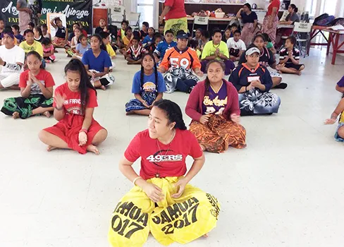 student participants at one of the educational centers for the ASDOE’s “A’oga Samoa I Alalafaga (ASIA)” summer program