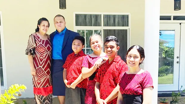 Chuck Leoto with his family