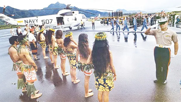 Astronauts welcomed to American Samoa by young cultural dancers