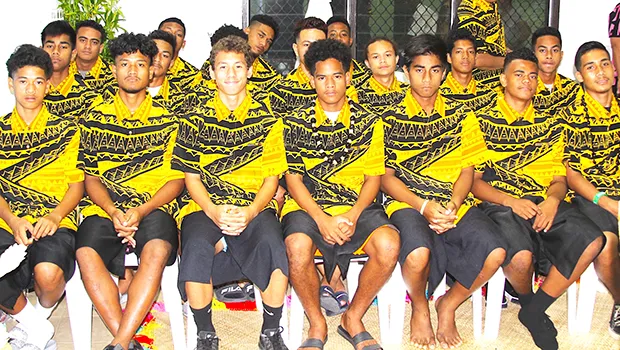The American Samoa men's U-19 team during a church service on Sunday, May 20, 2018.