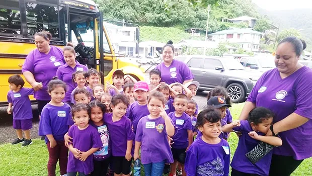 Little ones from Aua ECE, accompanied by their teachers