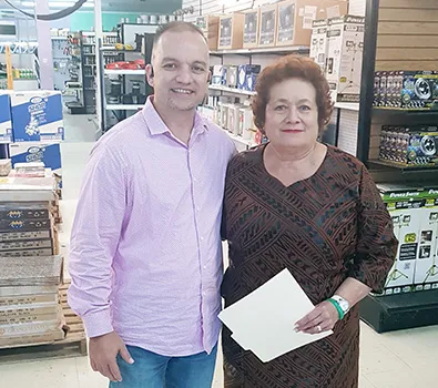 Congresswoman Aumua Amata with Joseph Toloa'i Ho Ching II.