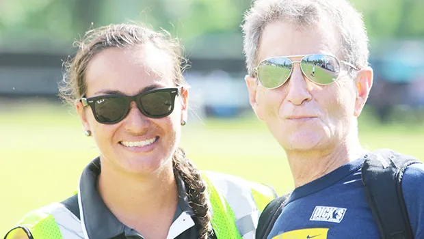 Rob Ruck poses with ASHSAA/JPS ATC Florence Wasko