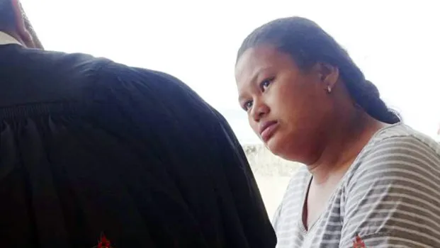 Auto’a Tiatia Maisa (right) talking with her lawyer outside