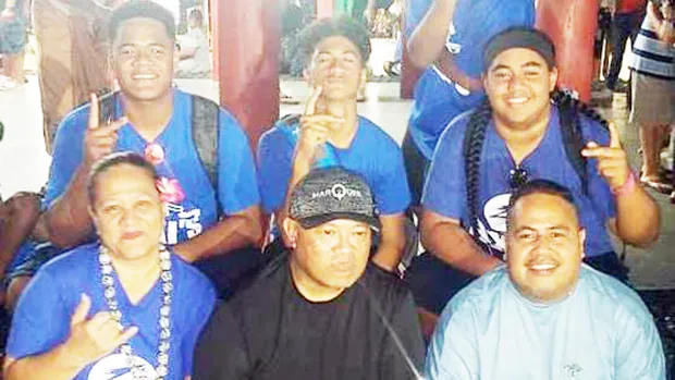 Some AYFS Matai’s football players, with their parents