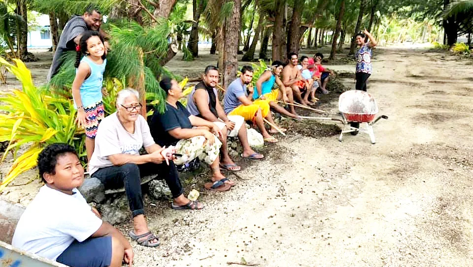 Manu'a clean up crew takes a break
