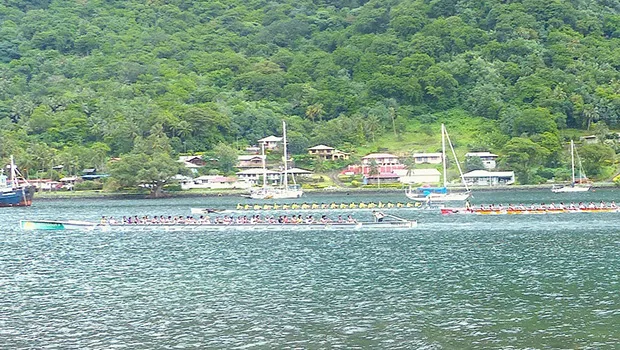 Fautasi race practice in Pago Pago harbor
