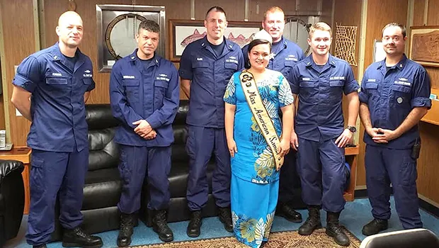 Miss American Samoa and USCG crew