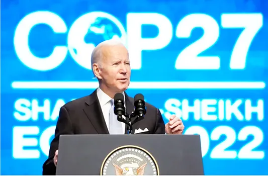 Biden speaking at COP27