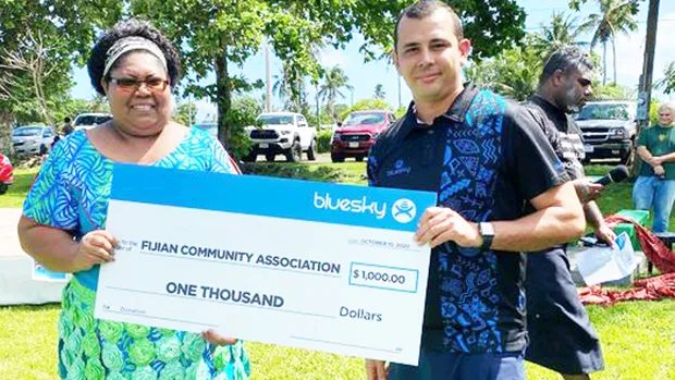 Bluesky presents $1,000 check