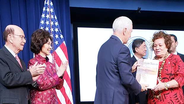 Elaine Chao ,Wilbur Ross,aumua Amata,Vice President Pence