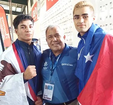 (ASBF), Paepaetele Mapu Jamias (center) with Jolando Taala (left ) Ato Leau Plodzicki Faoagali (right)