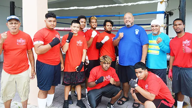 new faces in boxing, coach/trainer, Sala Sanele Etuale, Father Vaiula Iulai and assistant trainer, Tiatia Matauaina