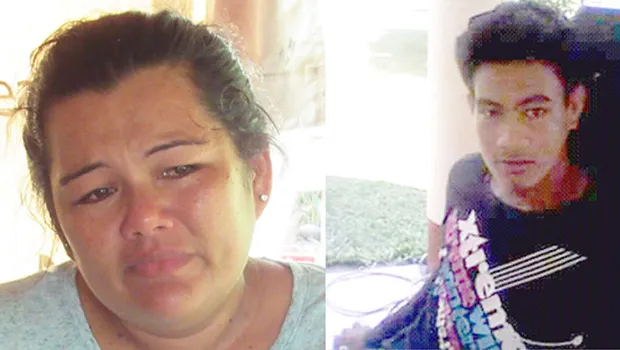  ( l r) Grieving sister Pelenatete Senio with her brother and victim of a fatal beating, Miracle Iva Aileone 