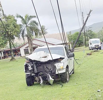 car that ran into powerpole
