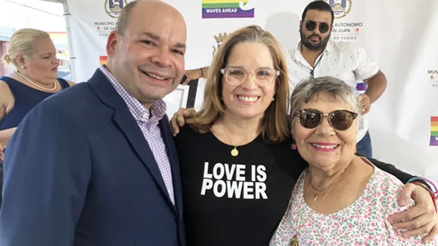 San Juan Mayor Carmen Yulín Cruz, center, on May 14, 2019, spoke at a ceremony that marked the official opening of Puerto Rico’s first center for LGBT elders