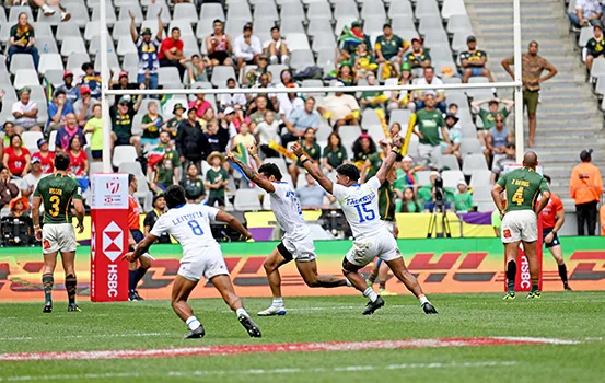 Faafoi Falaniko #15 makes an historic drop kick