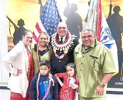 Chaplain Tupuola with family members