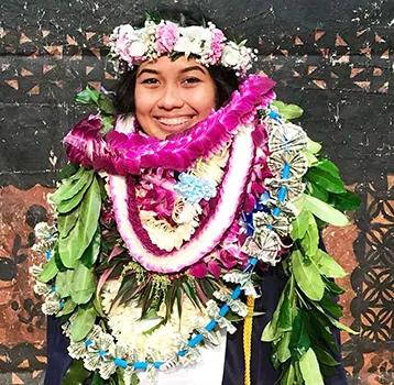 Cher Pelesia Nomura lea na mauaina le tulaga togisilia fa'atasi ma Esme Peck i le vasega fa'aiuaso a le Pacific Horizons School i lenei tausaga i le fa’auuga sa faia i le aso To’anai ua te’a. [ata: foa'i]