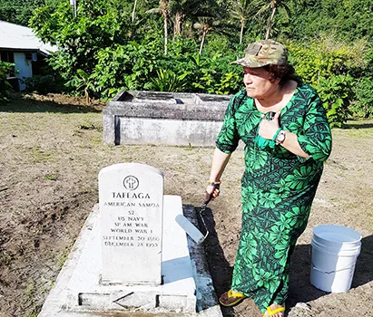 Navy Seaman Tafeaga's historical marker in Manu'a