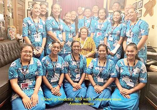 Close-Up 2019 group with Congresswoman Aumua Amata