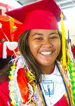 Fagaitua High School class of 2018 Co Salutatorian, Tiara Ului So'otaga [photo: Leua Aiono Frost]