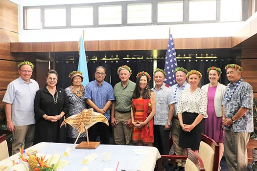 Amata and CODE with FSM President Wesley W. Simina