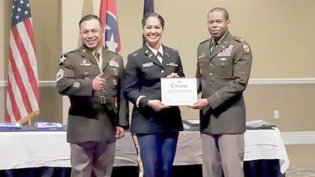 Colleen Azizes Vou accepting her citation