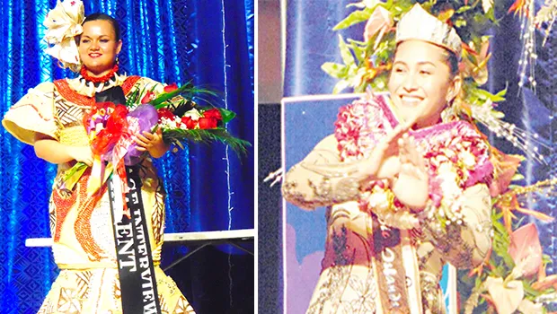 Miss American Samoa Magalita Johnson (left) and Miss Pacific Islands Matauaina Toomalatai (right)