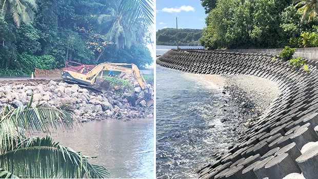 Two seawalls