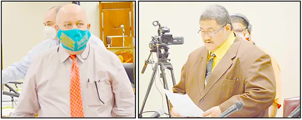 David A. Buehler (left) and (right) Vice Speaker of the House Fetu Fetui 