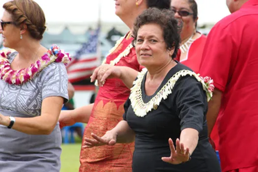 Congresswoman Aumua Amata during last year's Flag Day.